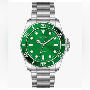 Invicta Diver Men's Watch - 42mm, Steel (69403) green face resist water